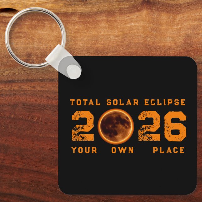 Chaveiro Eclipse Total do Sol 12 de Agosto de 2026 (Frente)