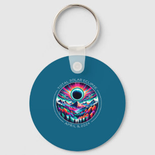 Chaveiro Eclipse Total do Sol 2024 Artsy Colorido Totalidad