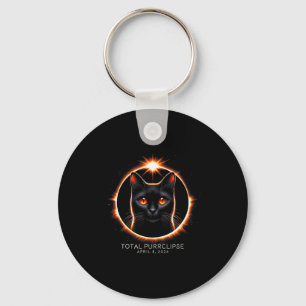Chaveiro Eclipse Total do Sol 2024 Purrclipse Engraçado Gat