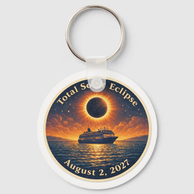 Chaveiro Eclipse Total do Sol 2 de agosto de 2027 cruzeiro (Frente)