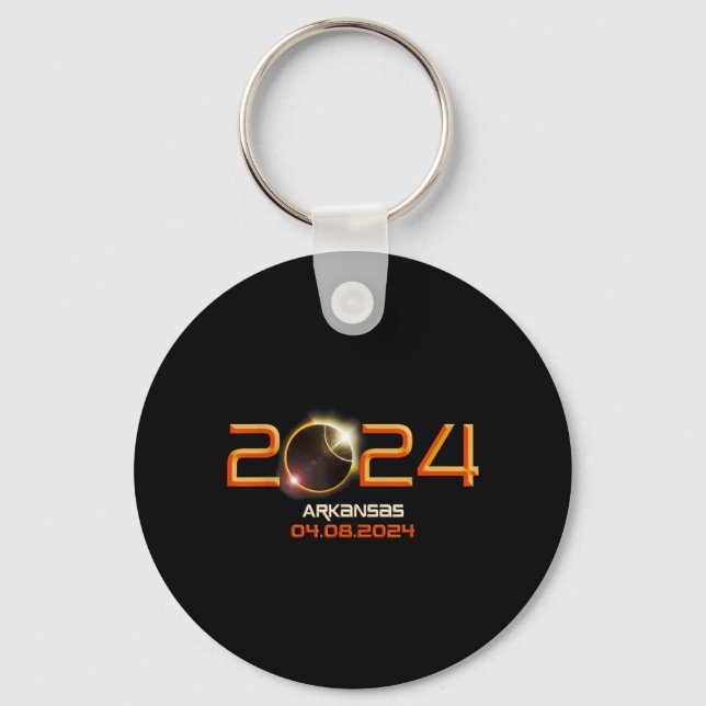 Chaveiro Eclipse Total Solar 2024 Arkansas AR (Frente)