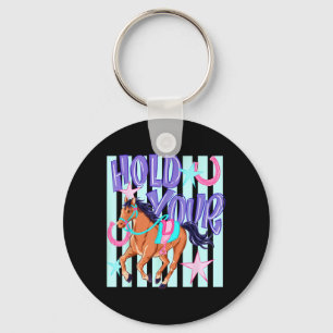 Chaveiro Ed Retro Segure Seu Cavalo Ed Amante de Cavalos