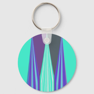 Chaveiro Edgy Blue Purple Cyan Chevron Art Impressão