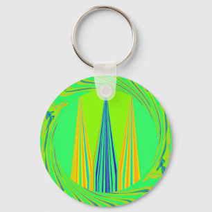 Chaveiro Edgy Geometry Neon Design