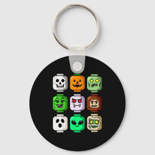 Chaveiro Edifício de Halloween Tijolo Cabeça Abóbora Fantas