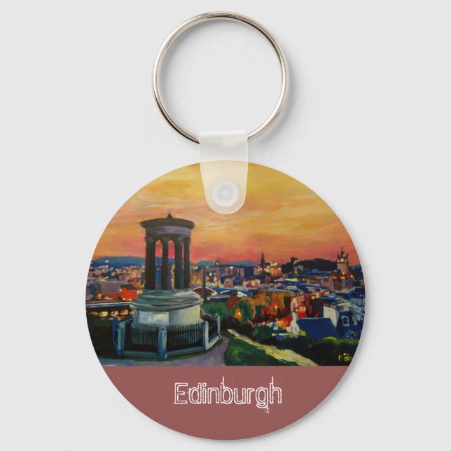 Chaveiro Edinburgh Scotland Skylineat Dusk (Frente)
