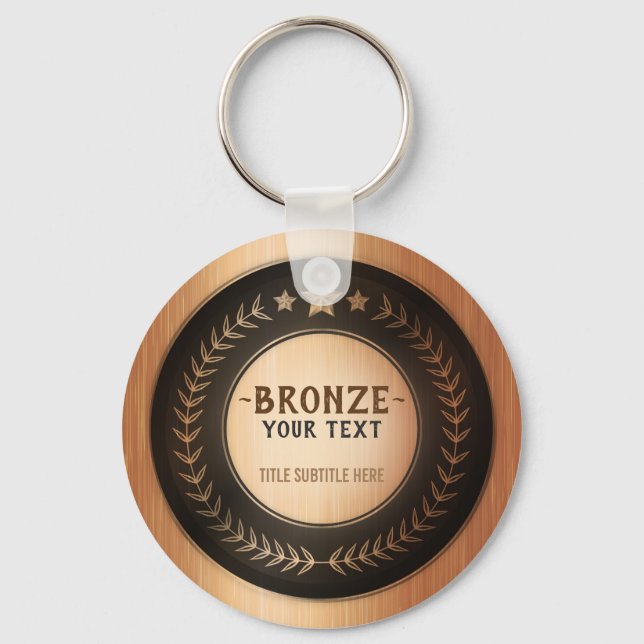 Chaveiro EDITÁVEL DO Campeão de Bronze IMPRESSÃO DIY MEDAL  (Frente)