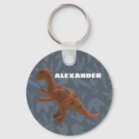 Edmontosaurus Toy Dinossaur Laranja e Cinza Azul