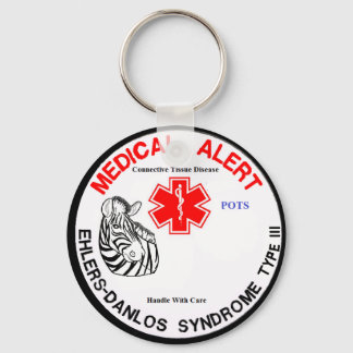 Chaveiro EDS Tipo 3 com POTES Alerta Médico com Zebra Keyc
