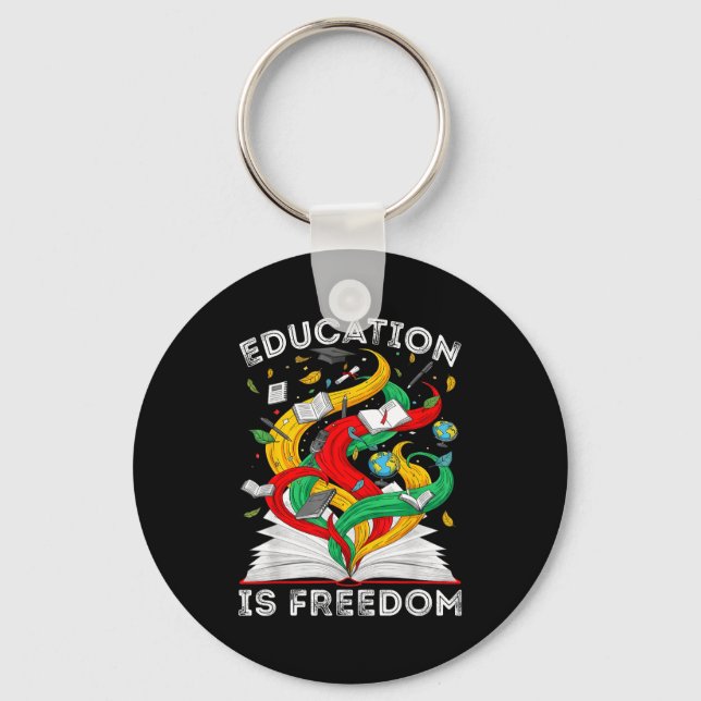 Chaveiro Educação da história negra é liberdade professores (Frente)