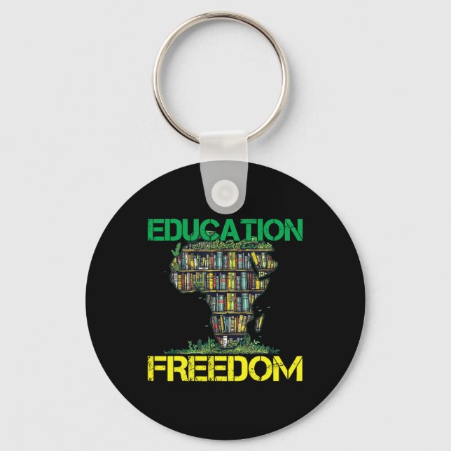 Chaveiro Educação é Liberdade História Negra Mês Africano T (Frente)