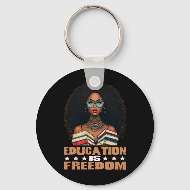 Chaveiro Educação é Liberdade, professor negro ganha preto (Frente)