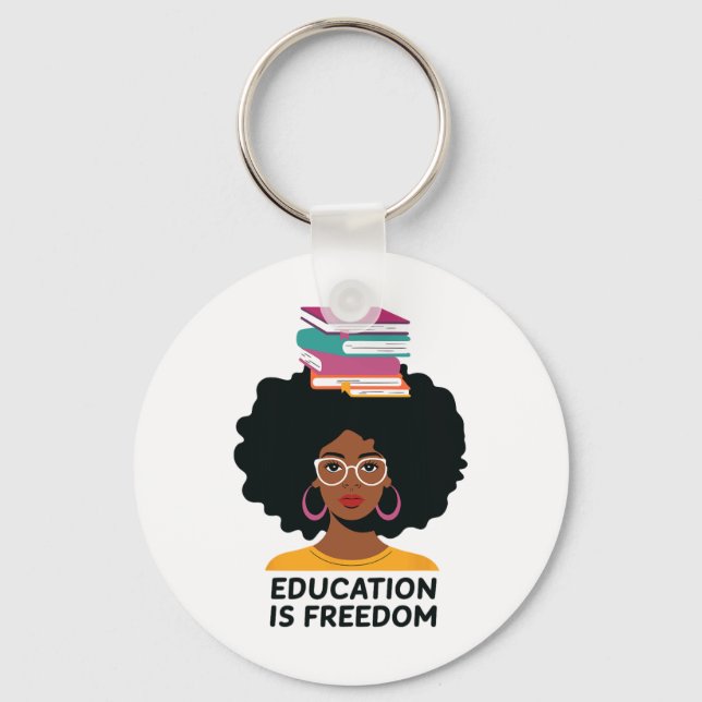 Chaveiro Educação É Liberdade Professor Negro Livros Histór (Frente)