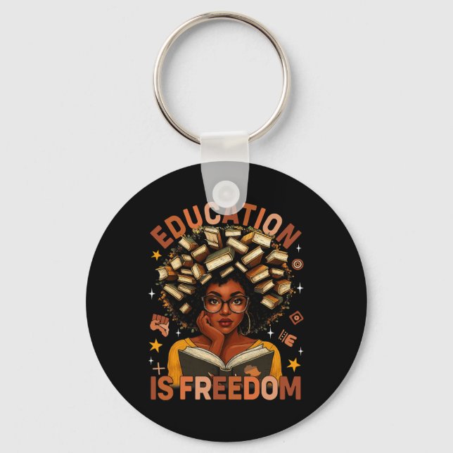 Chaveiro Educação É Liberdade Professor Negro Livros Histór (Frente)