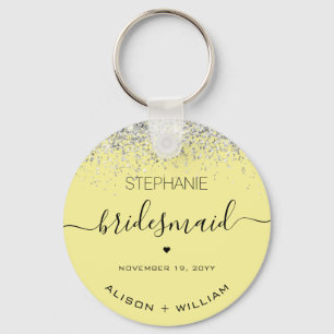Chaveiro Efeito de configuração de Bridesmaid Glitter Per