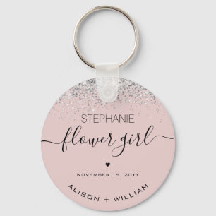 Chaveiro Efeito de configuração de Glitter de Menina Pers