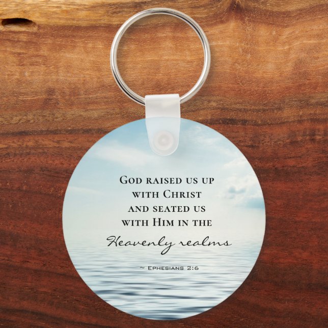 Chaveiro Éfesianos 2:6 Deus nos criou com Bíblia Cristo (Frente)