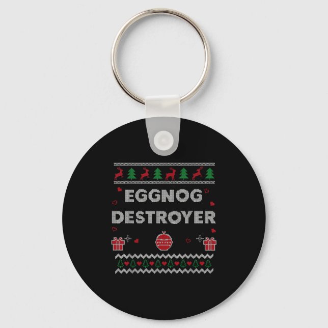 Chaveiro Eggnog Lover Funny Ugly Christmas Style Xmas Gift  (Frente)