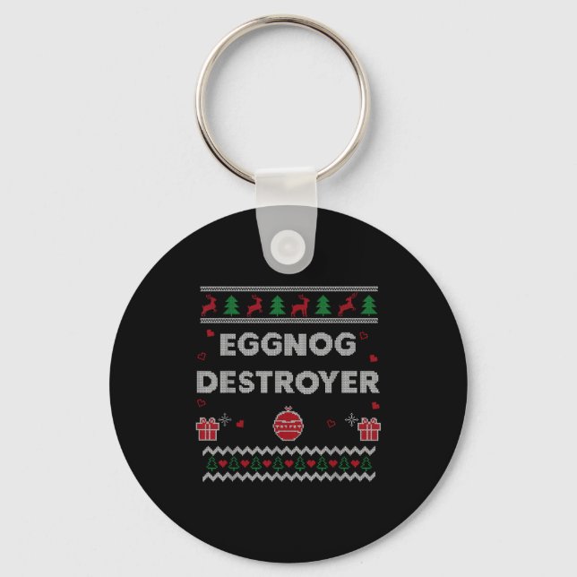 Chaveiro Eggnog Lover Funny Ugly Christmas Style Xmas Gift  (Frente)