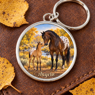 Chaveiro Égua e Potro Appaloosa Personalizados