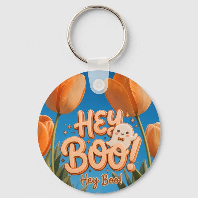 Chaveiro Ei Boo! Halloween (Frente)