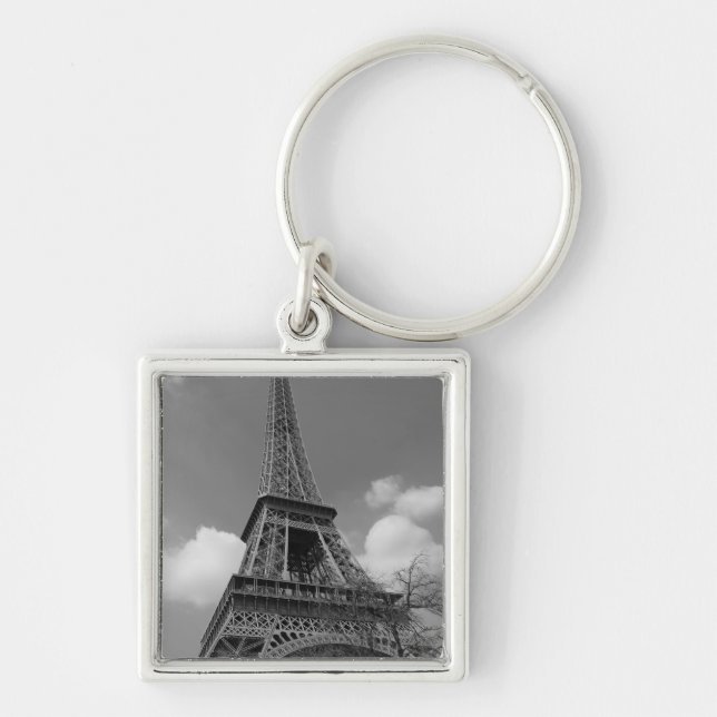 Chaveiro Eiffel nebuloso em preto e branco, 2015 (Frente)