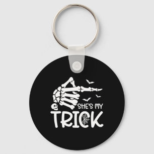 Chaveiro Ela é a minha fantasia do Skeleton Halloween