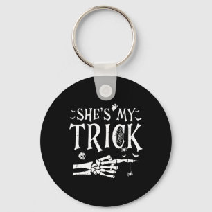 Chaveiro Ela é a minha fantasia do Skeleton Halloween