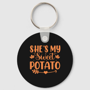 Chaveiro Ela é minha doce Casal de Ação de Graças de Batata