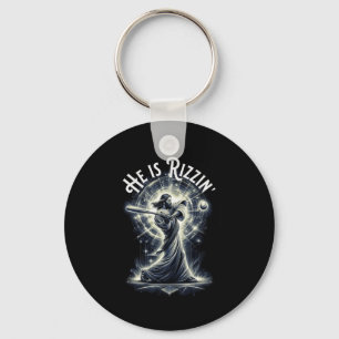 Chaveiro Ele É Rizzin Jesus Jogando Baseball Divertimento R