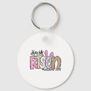 Chaveiro Ele Está Risen Bunny Christian Cross Day