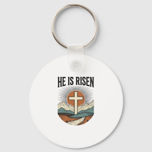 Chaveiro Ele Ressuscitou Cruz Nascer do Sol Camiseta de Pás