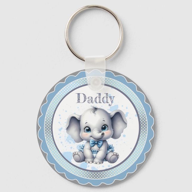 Chaveiro Elefante Azul Cutie - Pequeno amendoim (Frente)