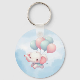 Chaveiro elefante bebê com balões
