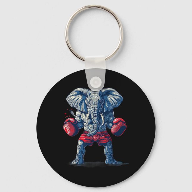 Chaveiro Elefante Boxeando Com Luvas de Boxe Kickboxing Div (Frente)