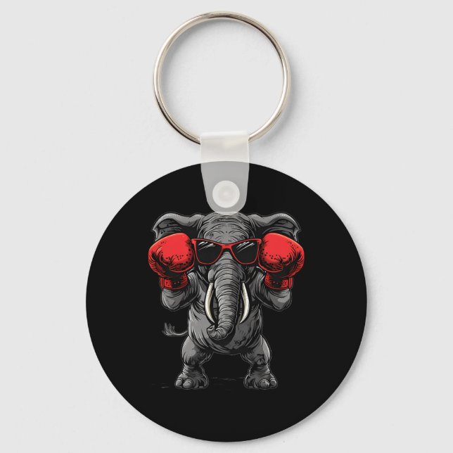Chaveiro Elefante Boxeando Com Luvas de Boxe Kickboxing Div (Frente)