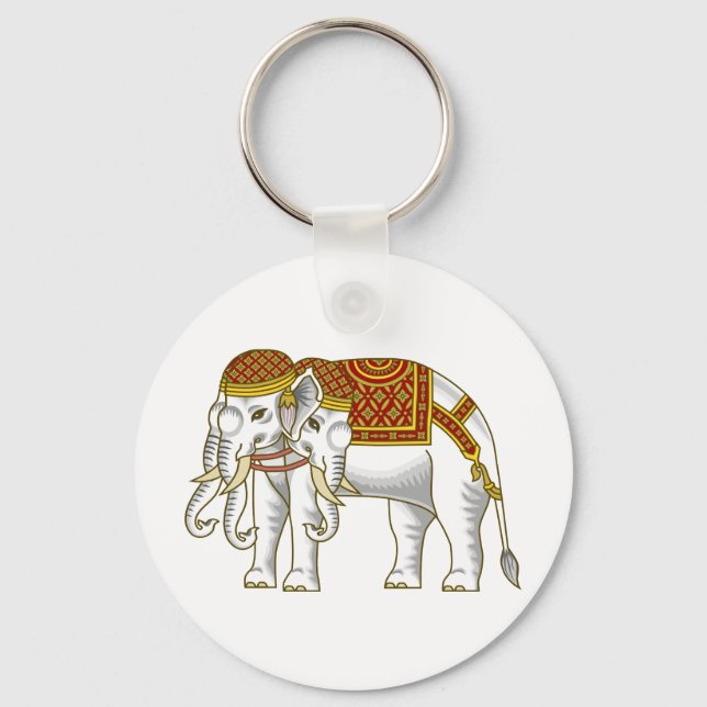 Chaveiro Elefante Branco Tailandês Erawan (Frente)