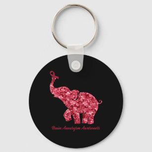 Chaveiro Elefante com Flower Brain Aneurysm Awarts Ribb