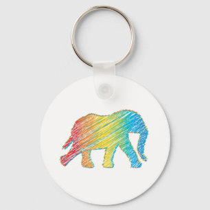 Chaveiro Elefante com Linhas