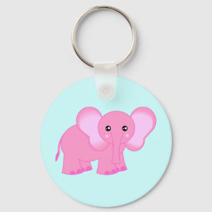 Chaveiro Elefante cor-de-rosa bonito do bebê