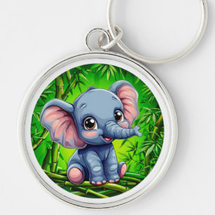 Chaveiro Elefante de desenho animado fofo