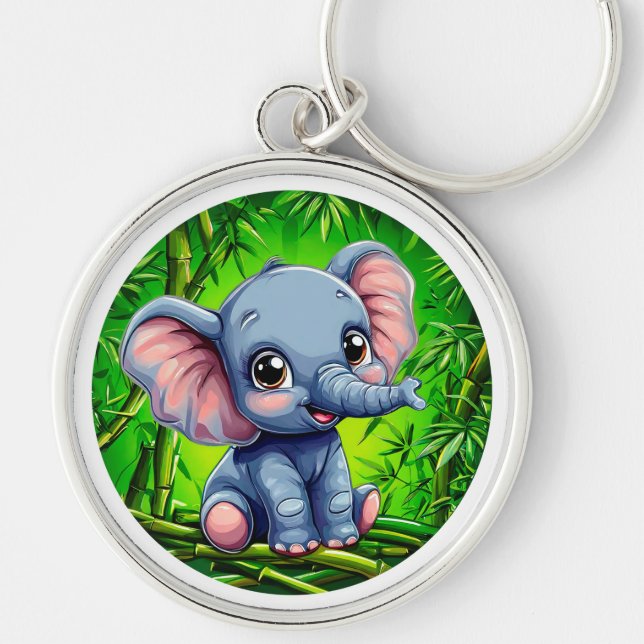 Chaveiro Elefante de desenho animado fofo (Frente)