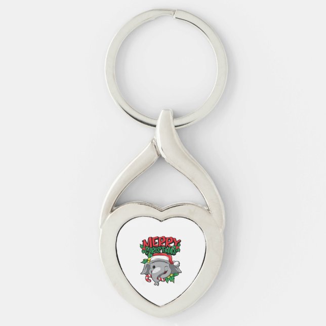 Chaveiro Elefante de Natal - Animais de Natal Doce (Frente)