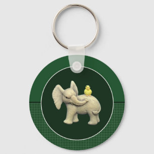 Chaveiro Elefante do bebê & pato amarelo