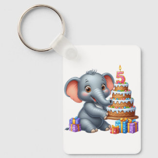 Chaveiro Elefante Fofo Aniversário de 5 anos