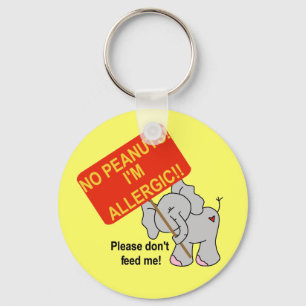 Chaveiro Elefante nenhuns amendoins eu sou alérgico