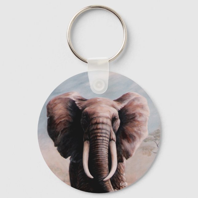 Chaveiro Elefante, pintura de DiDi (Frente)