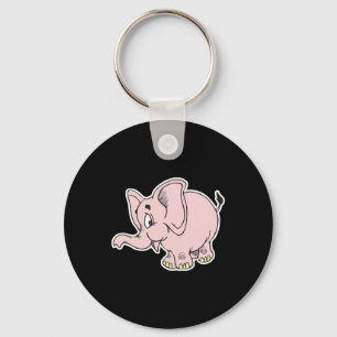 Chaveiro elefante rosa-bebê giro