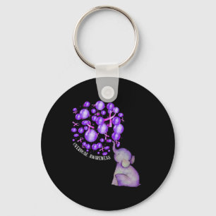 Chaveiro Elefante Soprando Roxo-Roxo Sobredosagem