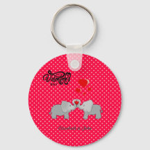 Elefantes Românticos E Corações Vermelhos Em Bolin